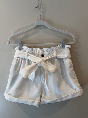 Wishlist White Paperbag Waist Tie-Front Shorts